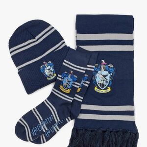 Harry Potter Scarf Beanie Socks Glove Premium Knit 4 Pice Winter Bundle Gift Set